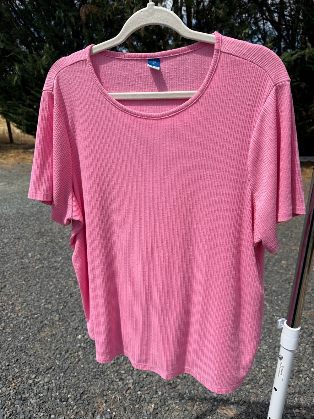 Old Navy Pink Ribbed Short Sleeve Tee